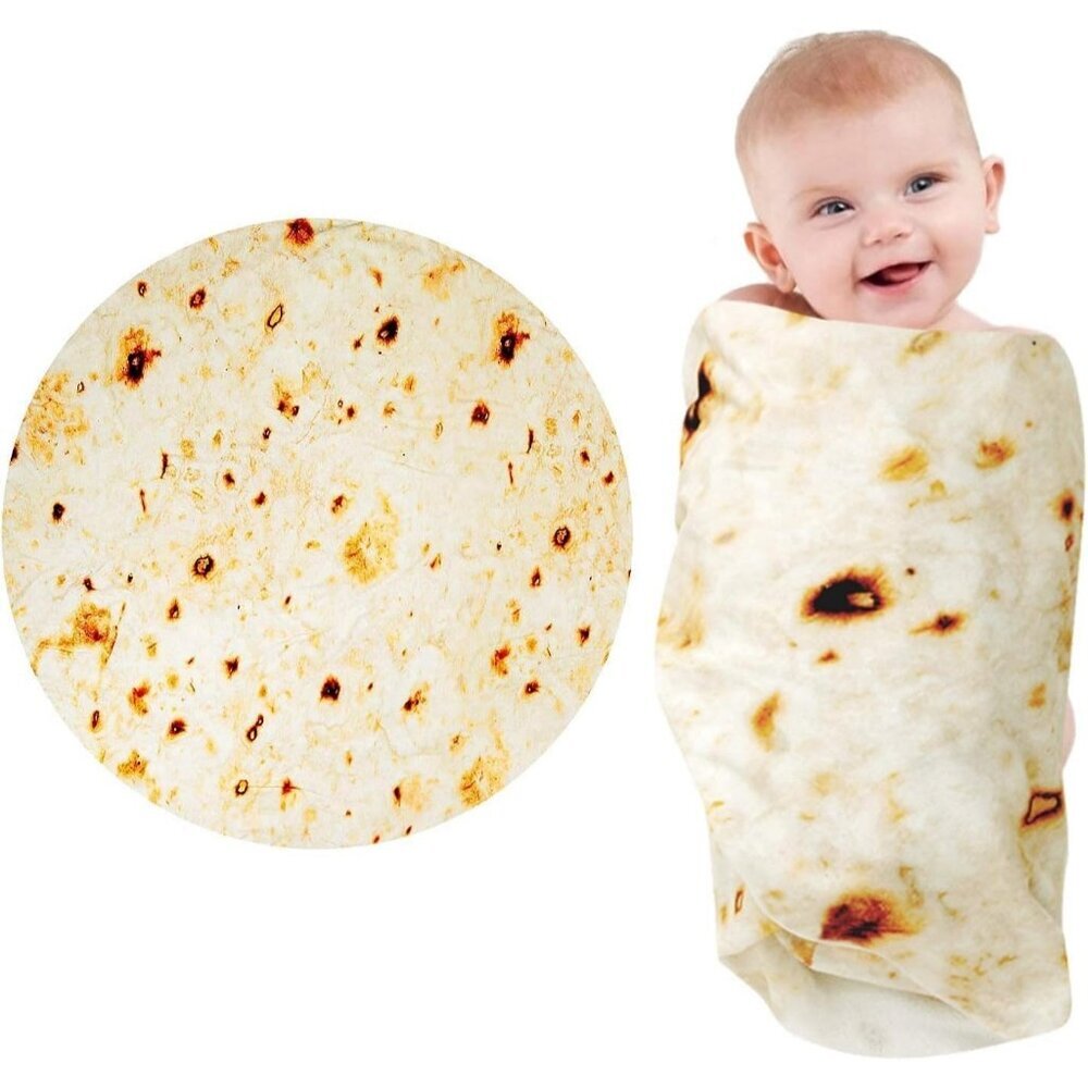 Tortilla Blanket Baby Burrito Swaddle Taco Blanket Funny Baby Shower Gift